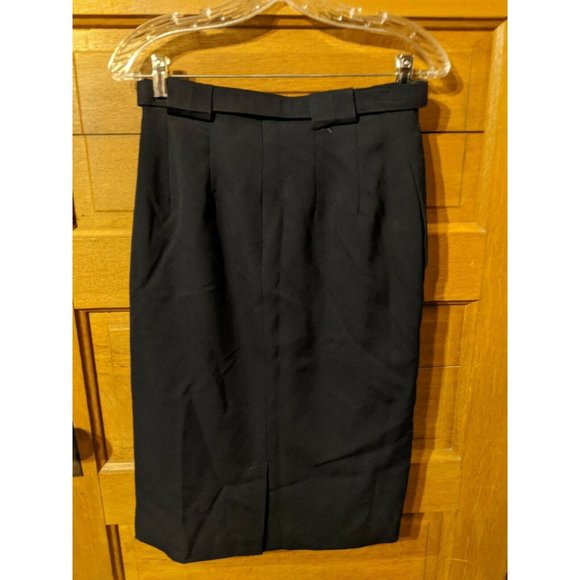 Preston & York Wool Skirt Size 8 Blue Lined Modest Womens Belt - Picture 3 of 9